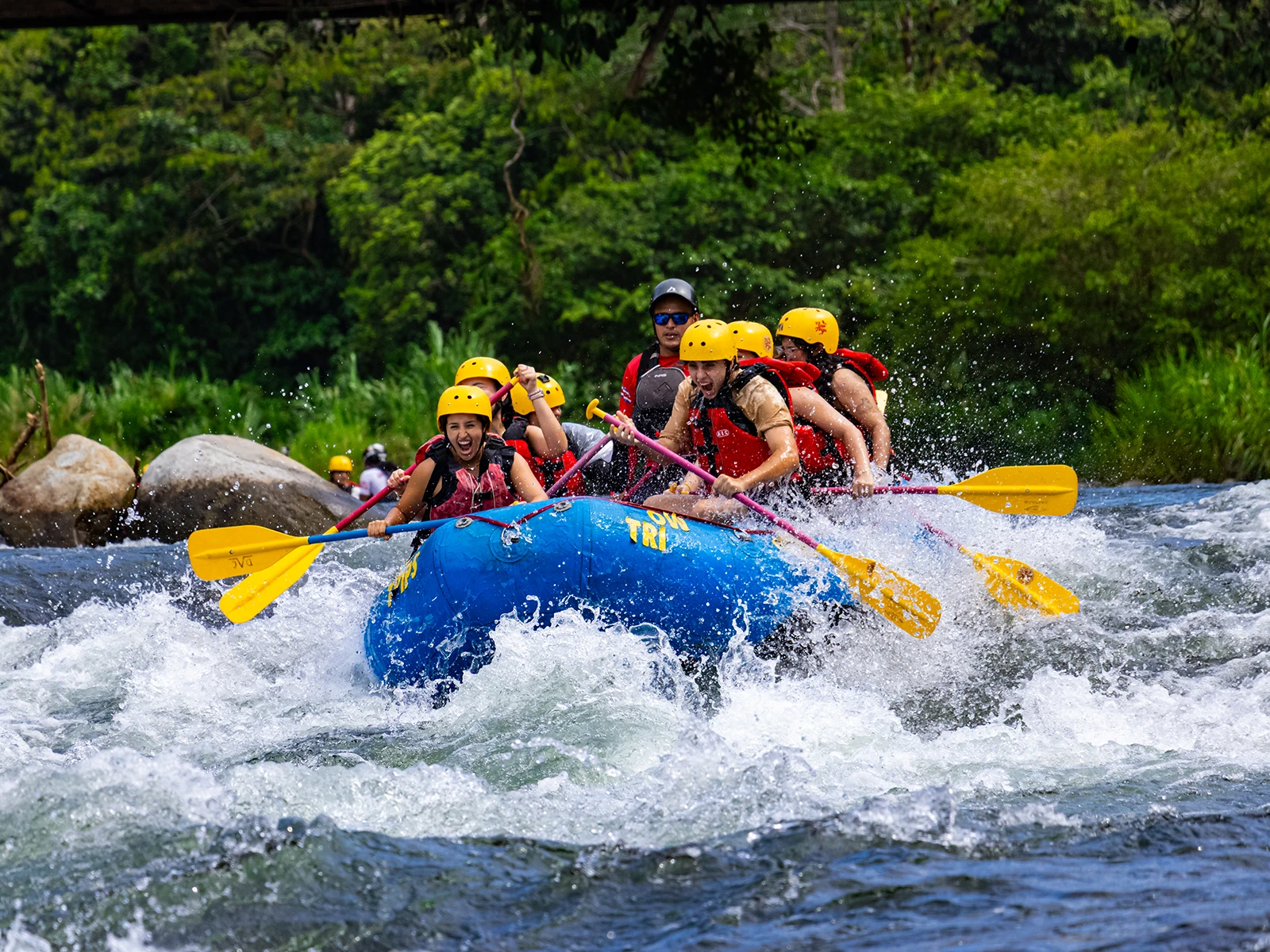 Honors Study Abroad students white-water rafting