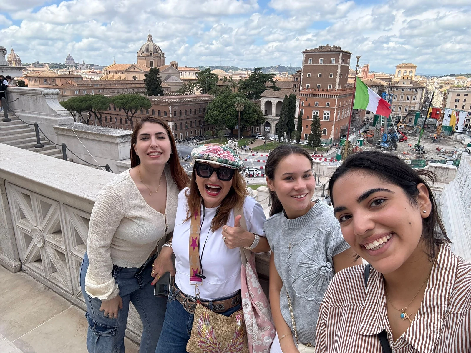 Honors Study Abroad students and their professor in Italy