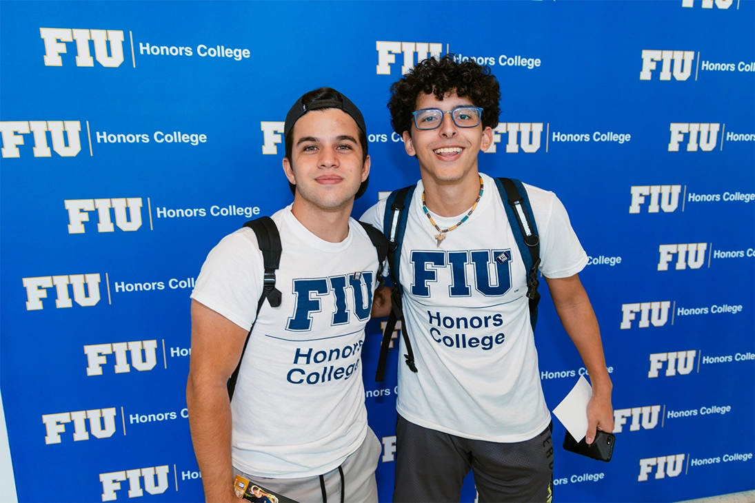 students wearing honors tshirt