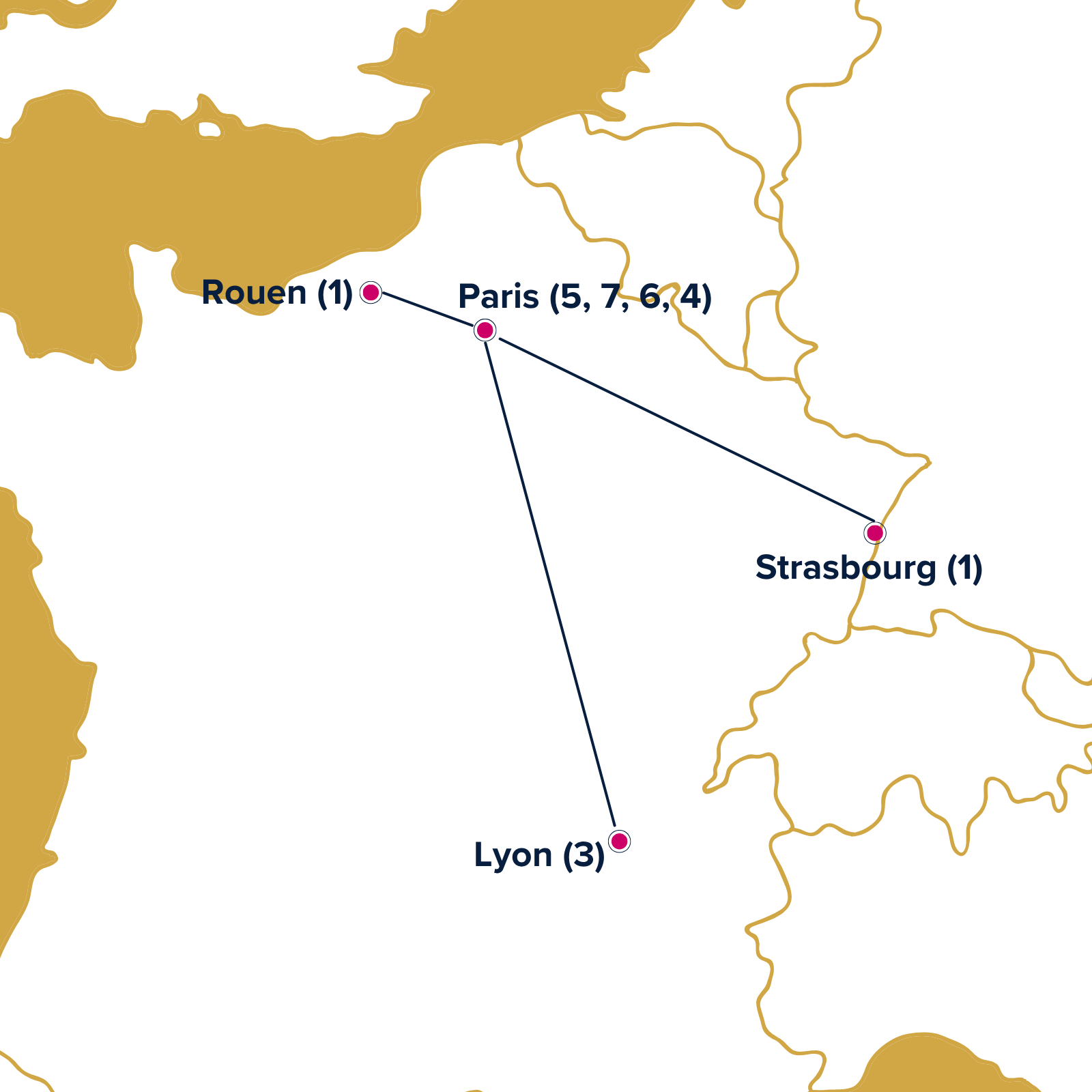 Map Location with visiting points