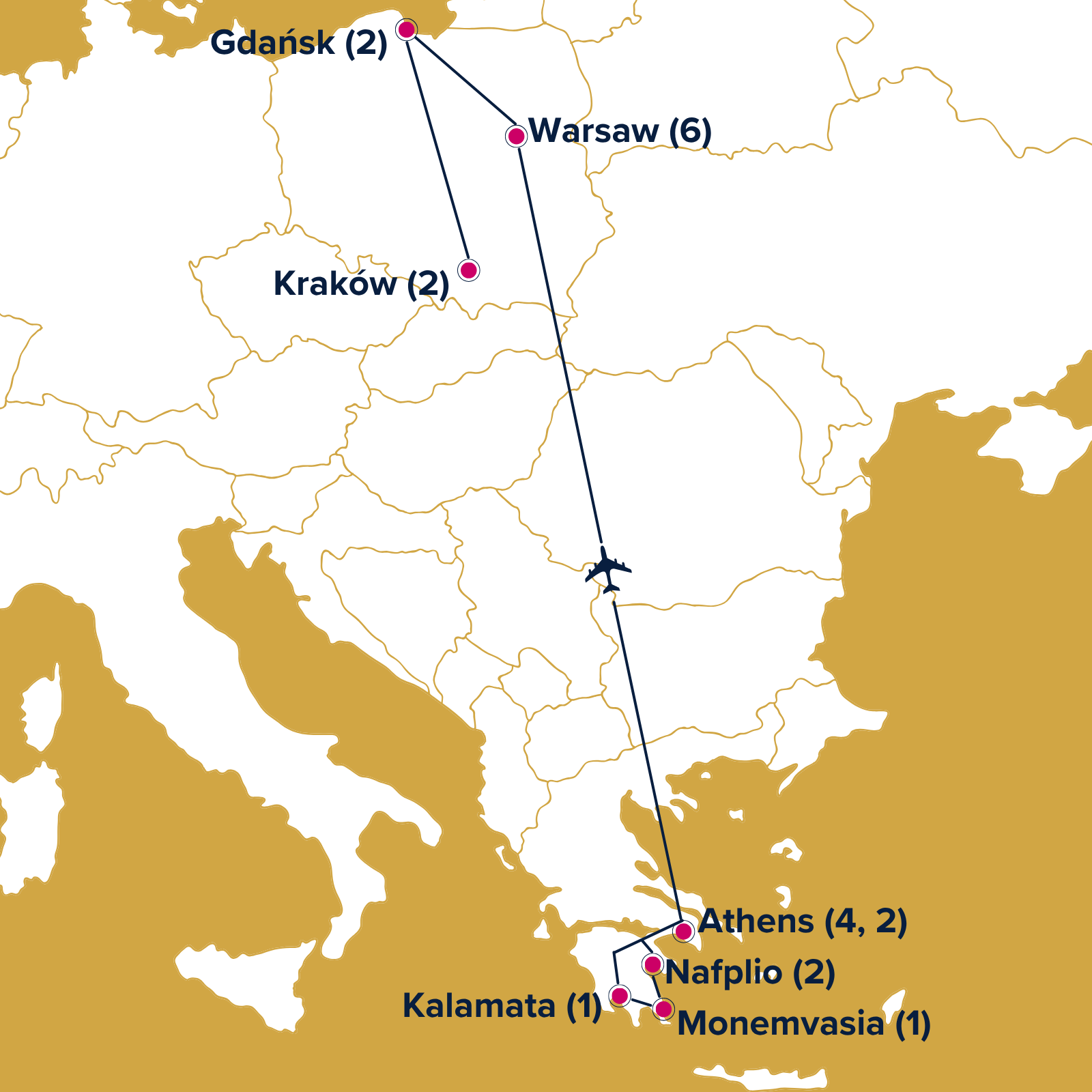 Map Location with visiting points