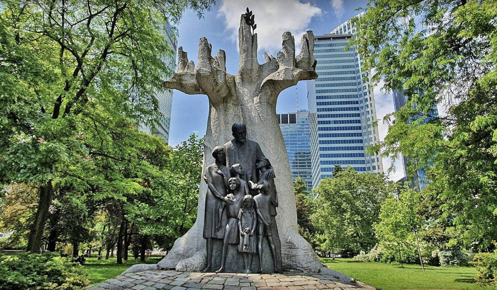 Janusz Korczak Monument in Warsaw, Poland