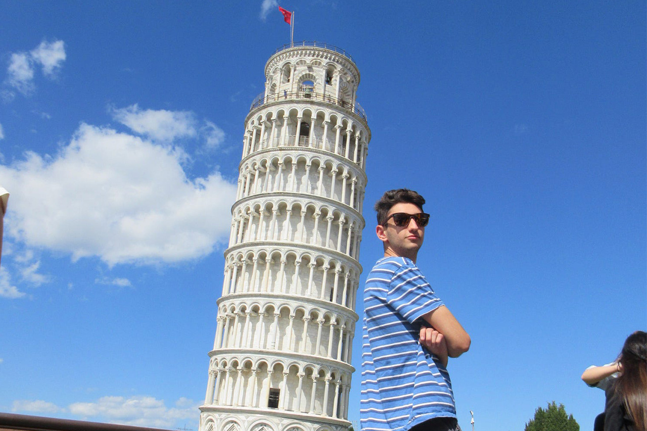FIU Study Abroad Honors students standing on an Italian street