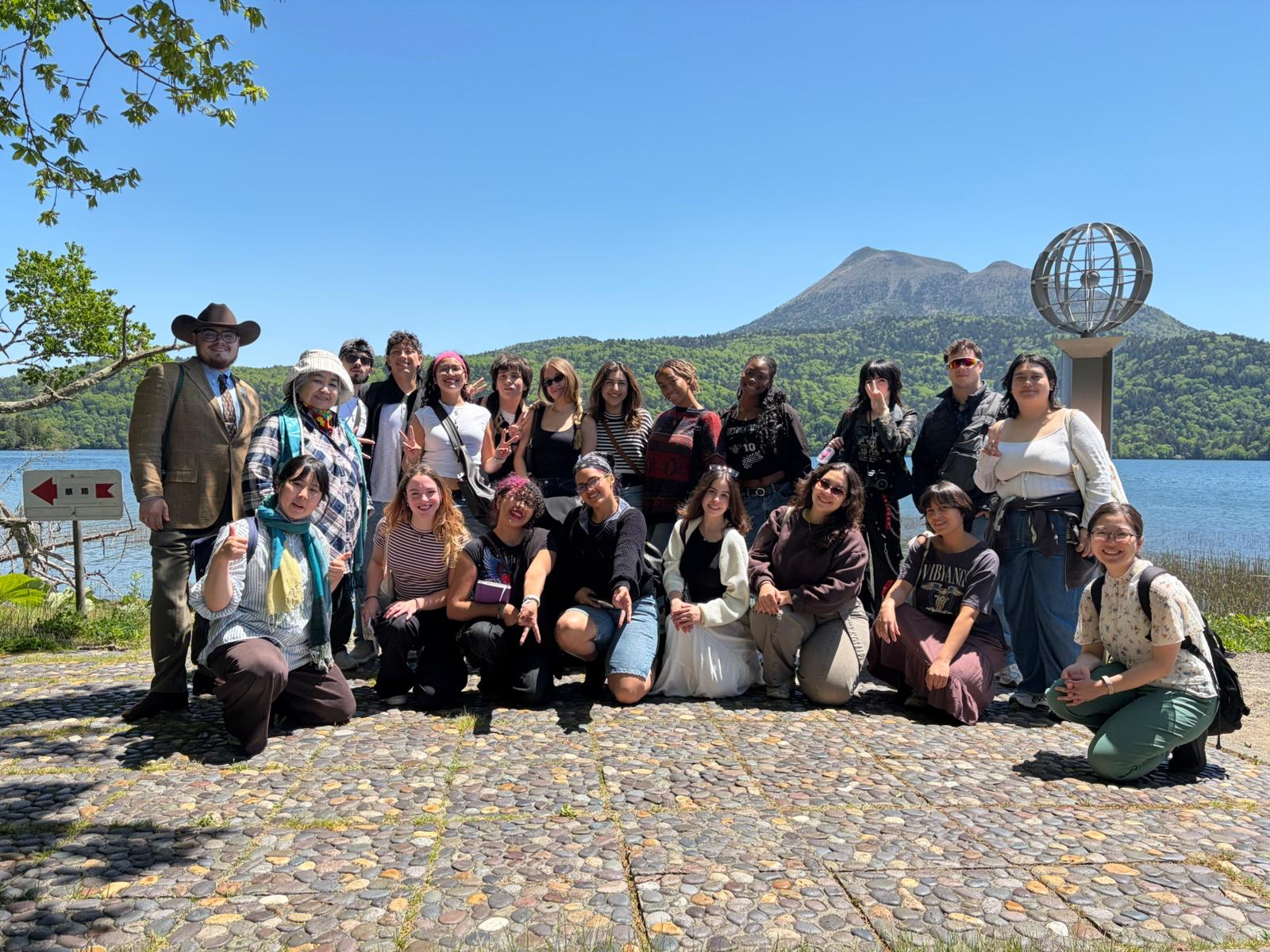 FIU Study Abroad Honors students in front of Lake Akan